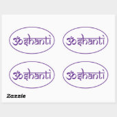 Sticker Ovale Om Shanti (Feuille)