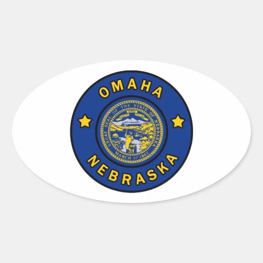 Sticker Ovale Omaha Nebraska (Devant)