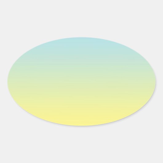 Sticker Ovale Ombre bleu et jaune (Devant)
