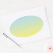 Sticker Ovale Ombre bleu et jaune (Enveloppe)