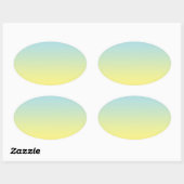 Sticker Ovale Ombre bleu et jaune (Feuille)