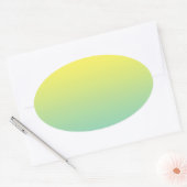 Sticker Ovale Ombre verte et jaune (Enveloppe)