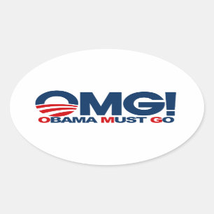 Sticker Ovale OMG ! Obama doit aller