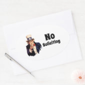Sticker Ovale Oncle Sam dit pas de sollicitation (Enveloppe)