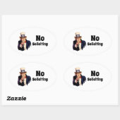 Sticker Ovale Oncle Sam dit pas de sollicitation (Feuille)