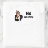 Sticker Ovale Oncle Sam dit pas de sollicitation (Sac)