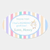 Sticker Ovale ​One Silly Goose First Birthday Party Favor  (Devant)