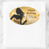 Sticker Ovale Or de l'ovale | de robe habillée de parties (Sac)