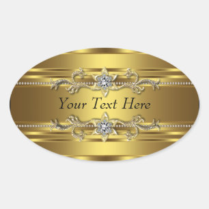 Sticker Ovale Or Diamant
