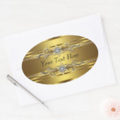Sticker Ovale Or Diamant (Enveloppe)
