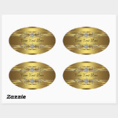 Sticker Ovale Or Diamant (Feuille)