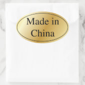 Sticker Ovale Or fabriqué en Chine (Sac)