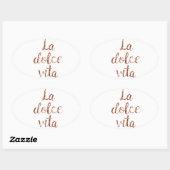 Sticker Ovale Or rose La Dolce Vita (Feuille)