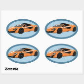 Sticker Ovale Orange (Feuille)