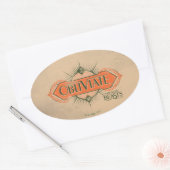 Sticker Ovale Orange Art Déco Obliviate Spell Graphisme (Enveloppe)