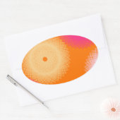 Sticker Ovale orange et rose pop couleur (Enveloppe)