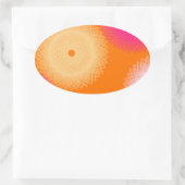 Sticker Ovale orange et rose pop couleur (Sac)