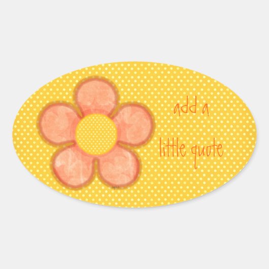Sticker Ovale Orange Pétales Fleur Oval (Devant)