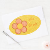 Sticker Ovale Orange Pétales Fleur Oval (Enveloppe)