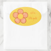Sticker Ovale Orange Pétales Fleur Oval (Sac)