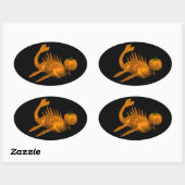 Sticker Ovale Orange Seadragon (Feuille)