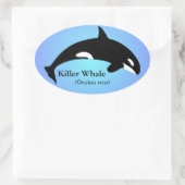 Sticker Ovale Orca Killer Whale Gradient Bleu (Sac)
