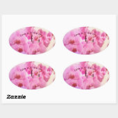 Sticker Ovale orchidées. texte. (Feuille)