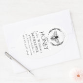 Sticker Ovale Organic honey bee queen (Enveloppe)