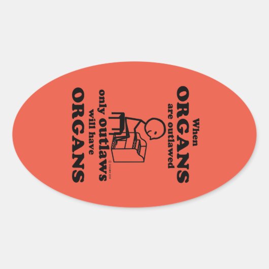 Sticker Ovale Organs interdit l'autocollant ovale (Devant)
