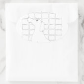 Sticker Ovale Original Chien Dessin Chien chinois Année 2018 Bât (Sac)