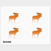 Sticker Ovale Orignaux oranges (Feuille)