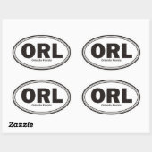 Sticker Ovale Orlando Floride (Feuille)