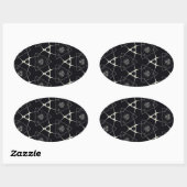 Sticker Ovale Ornement Doré (Feuille)