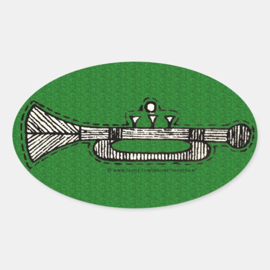 Sticker Ovale Ornements vintages (Devant)