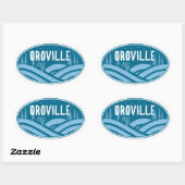 Sticker Ovale Oroville California Outdoors (Feuille)
