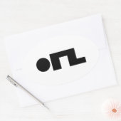 Sticker Ovale ORZ Emoticon Kaomoji Emoji (Enveloppe)