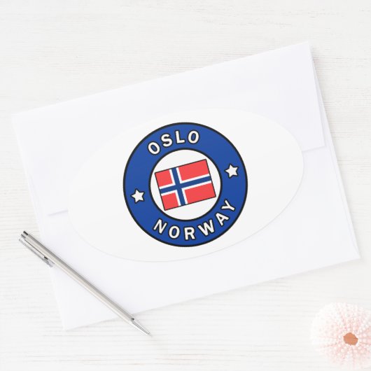 Sticker Ovale Oslo Norvège (Enveloppe)
