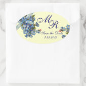 Sticker Ovale OUBLIEZ-MOI NOTES MONOGRAM, MARIAGE PARTY crème bl (Sac)