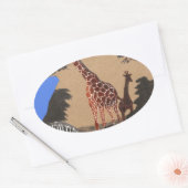 Sticker Ovale Ouganda - Carte de la faune - Imprimer (Enveloppe)