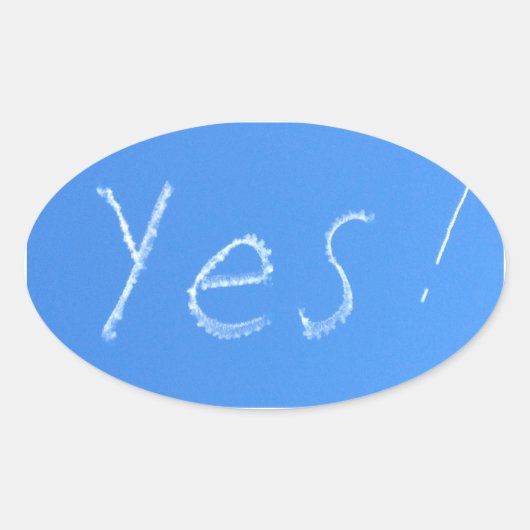 Sticker Ovale oui bleu (Devant)