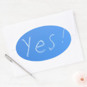 Sticker Ovale oui bleu (Enveloppe)