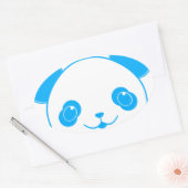 Sticker Ovale Ours bleu Kawaii Panda (Enveloppe)