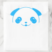 Sticker Ovale Ours bleu Kawaii Panda (Sac)