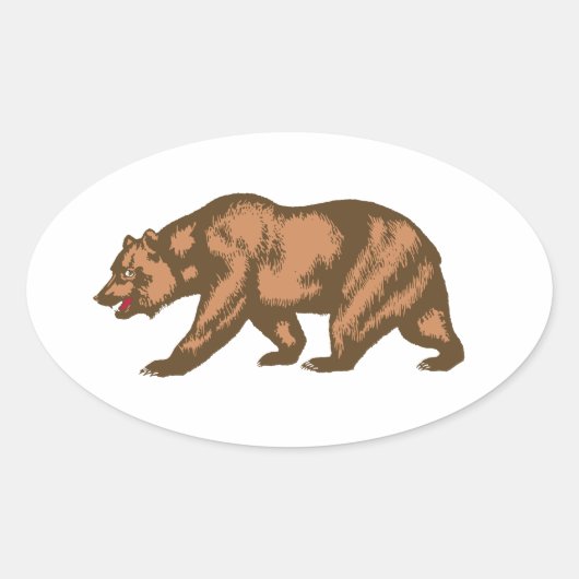 Sticker Ovale Ours de Californie (Devant)