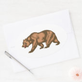 Sticker Ovale Ours de Californie (Enveloppe)
