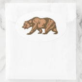 Sticker Ovale Ours de Californie (Sac)