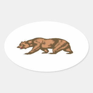 Sticker Ovale Ours de Californie
