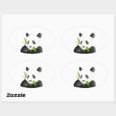 Sticker Ovale Ours Panda (Feuille)