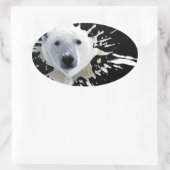 Sticker Ovale ours polaire (Sac)