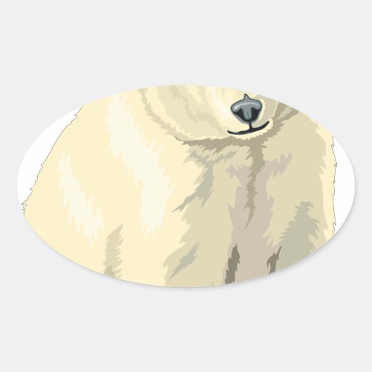 Sticker Ovale Ours polaire (Devant)